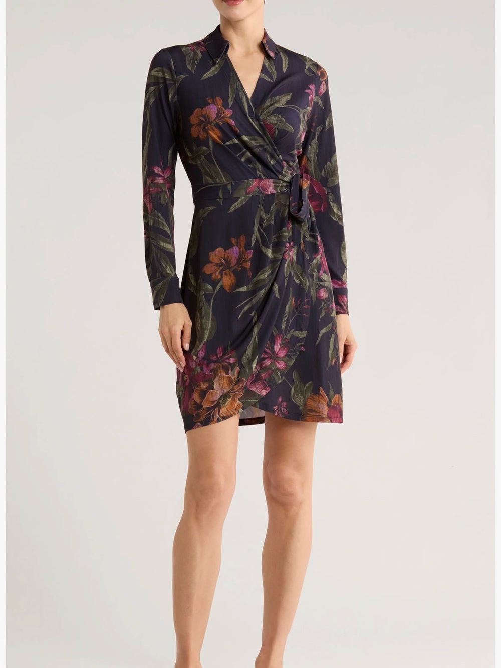 Tommy Bahama Carmela Orchid Isle Long Sleeve Wrap Dress Women’s XS